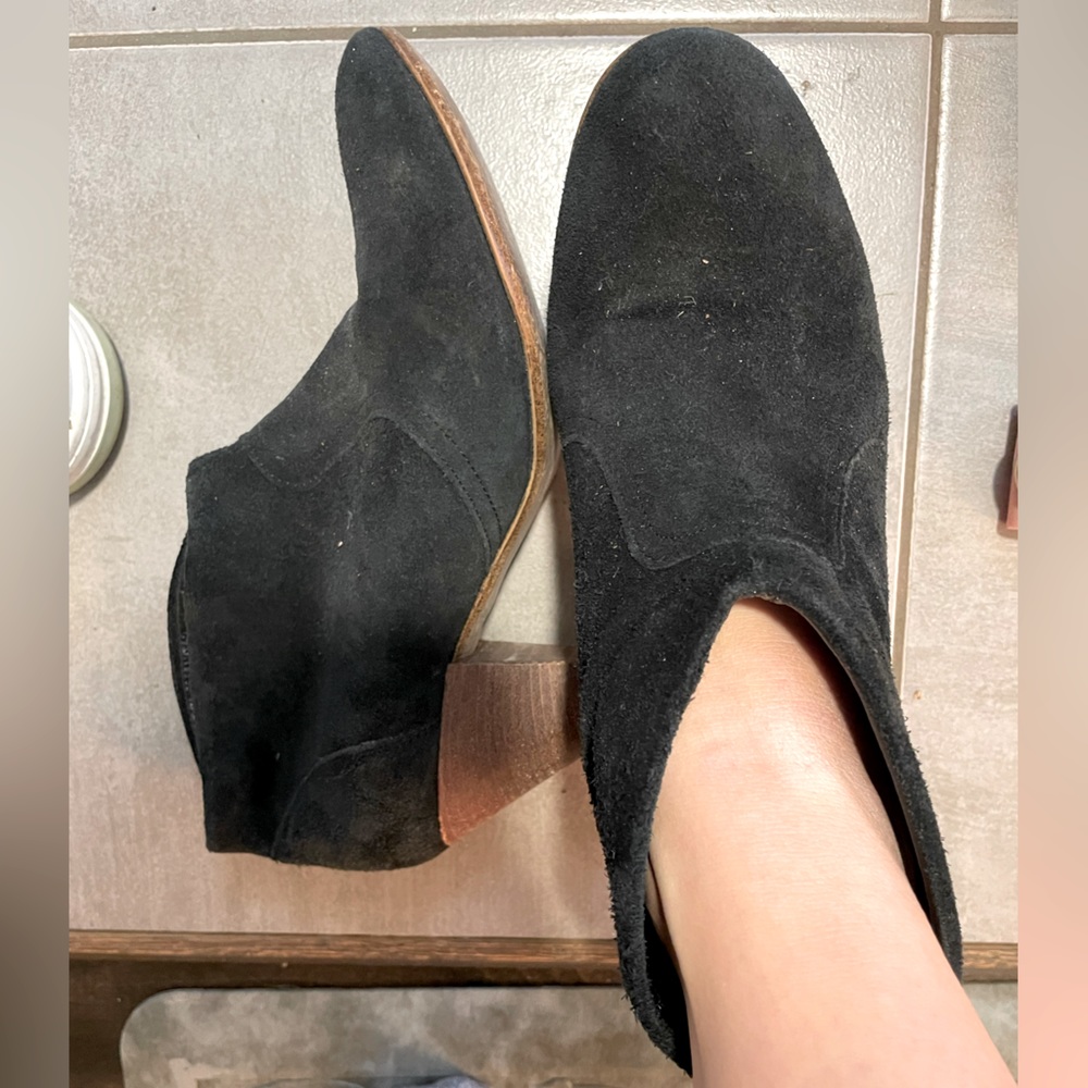 Black suede booties